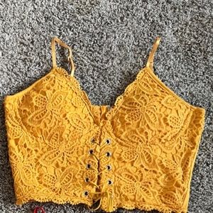 Yellow corset type top